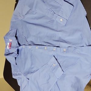 Vintage Liz Lange Maternity Lt Blue Full Length Sleeve Button Down with Collar